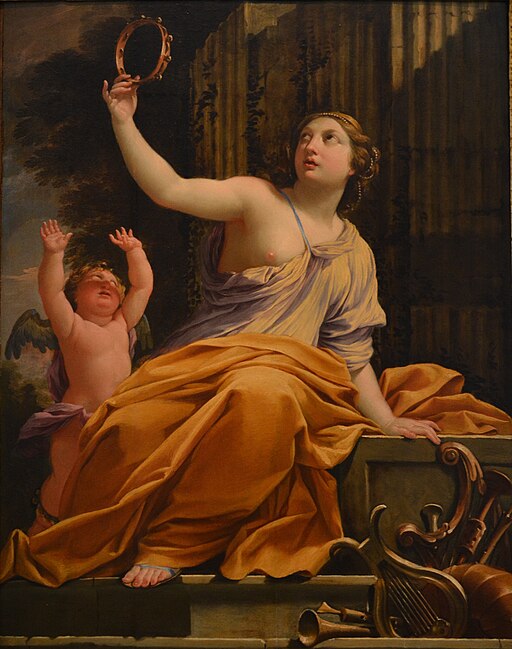 Erato Musa by Simon Vouet (15901649) in New orleans Museum of Art. Public Domain via Wikimedia Commons Oil painting of the Muse Erato by Simon Vouet