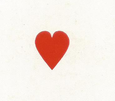 Heart. Heart from old playing card
