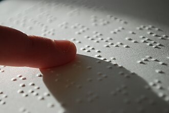 Finger and Braille dots