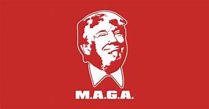 Sticker designed and sold by J. Fuqua Red sticker of Donald Trump